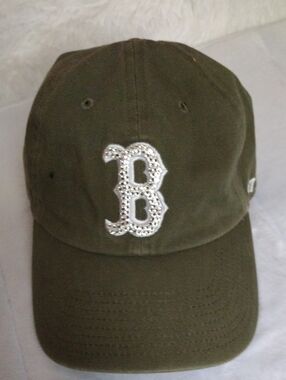 Embellished Olive Green Baseball Cap